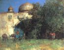Alberto Pasini - Moschea araba -   Olio su tela, 29x37