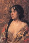 Cesare Tallone - Figura di ragazza -   Olio su tela, 79.5x57.5